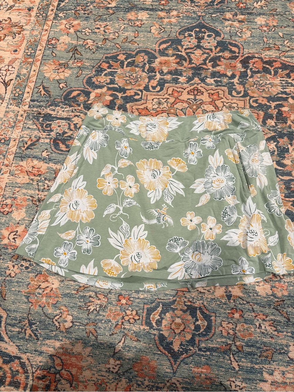 A-Line Floral Skort in Sage Green